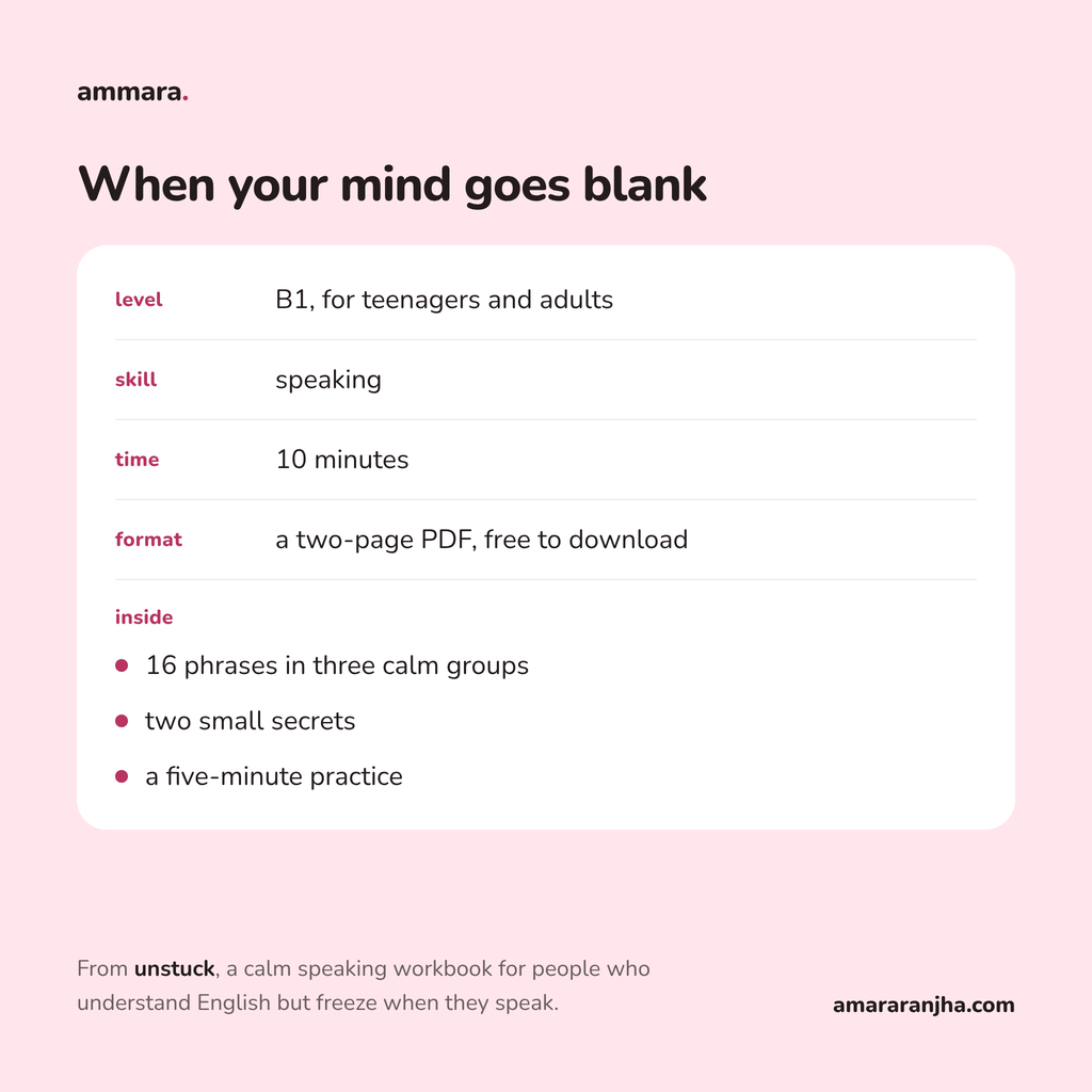 When your mind goes blank: free B1 speaking PDF by Ammara, preview 4 of 4