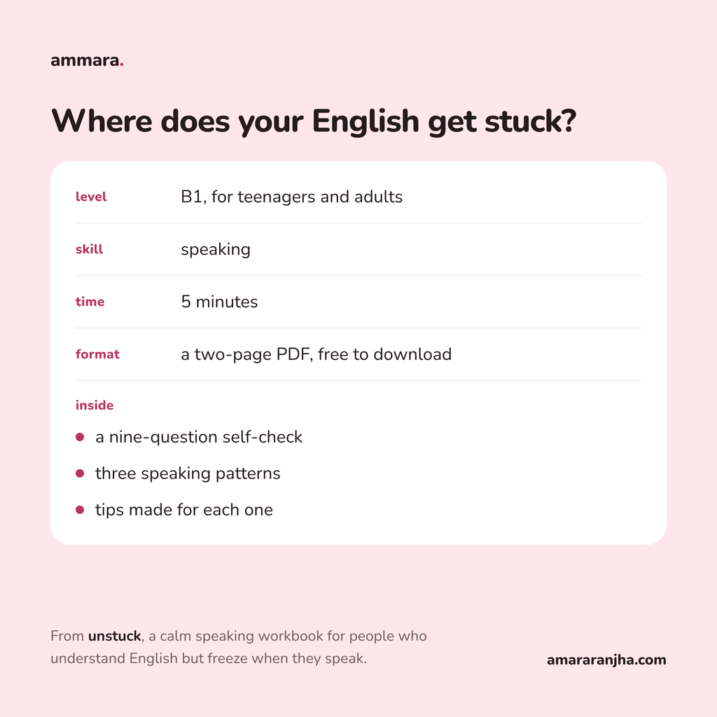 Where does your English get stuck?: free B1 speaking PDF by Ammara, preview 4 of 4