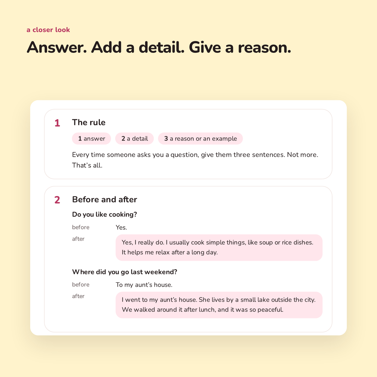 The three-sentence rule: free B1 speaking PDF by Ammara, preview 2 of 4