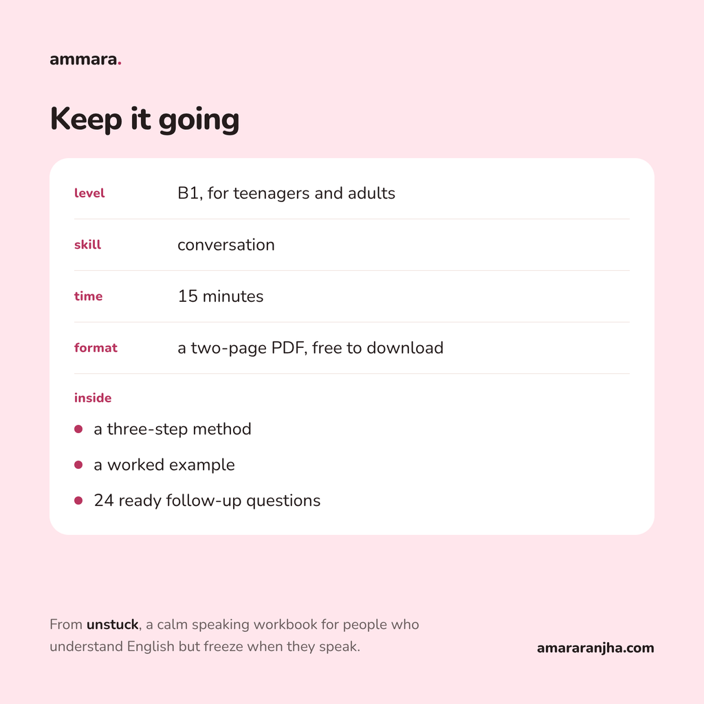 Keep it going: free B1 speaking PDF by Ammara, preview 4 of 4