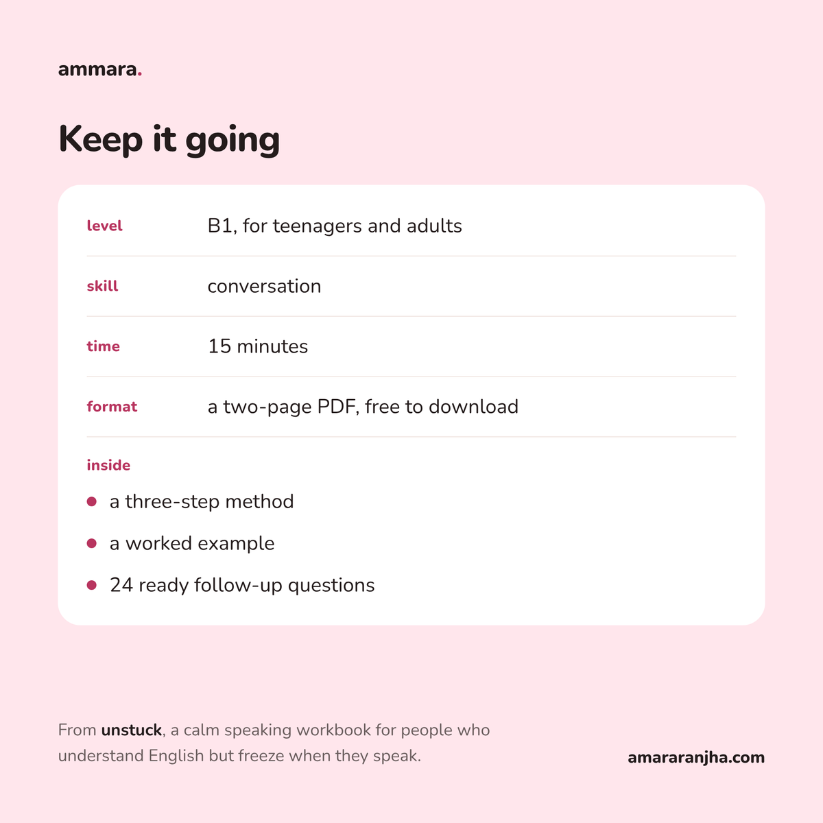 Keep it going: free B1 speaking PDF by Ammara, preview 4 of 4