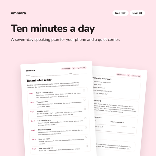 Ten minutes a day: free B1 speaking PDF by Ammara, preview 1 of 4