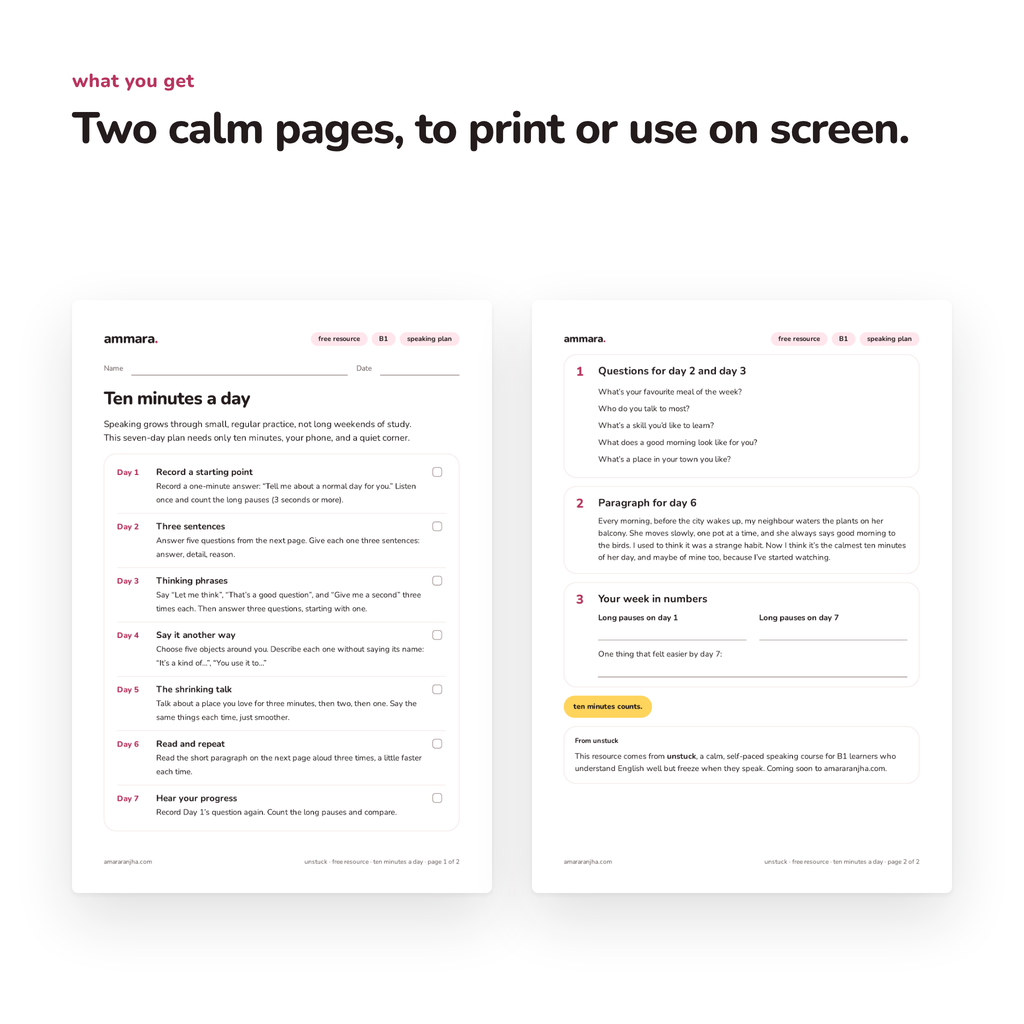 Ten minutes a day: free B1 speaking PDF by Ammara, preview 3 of 4