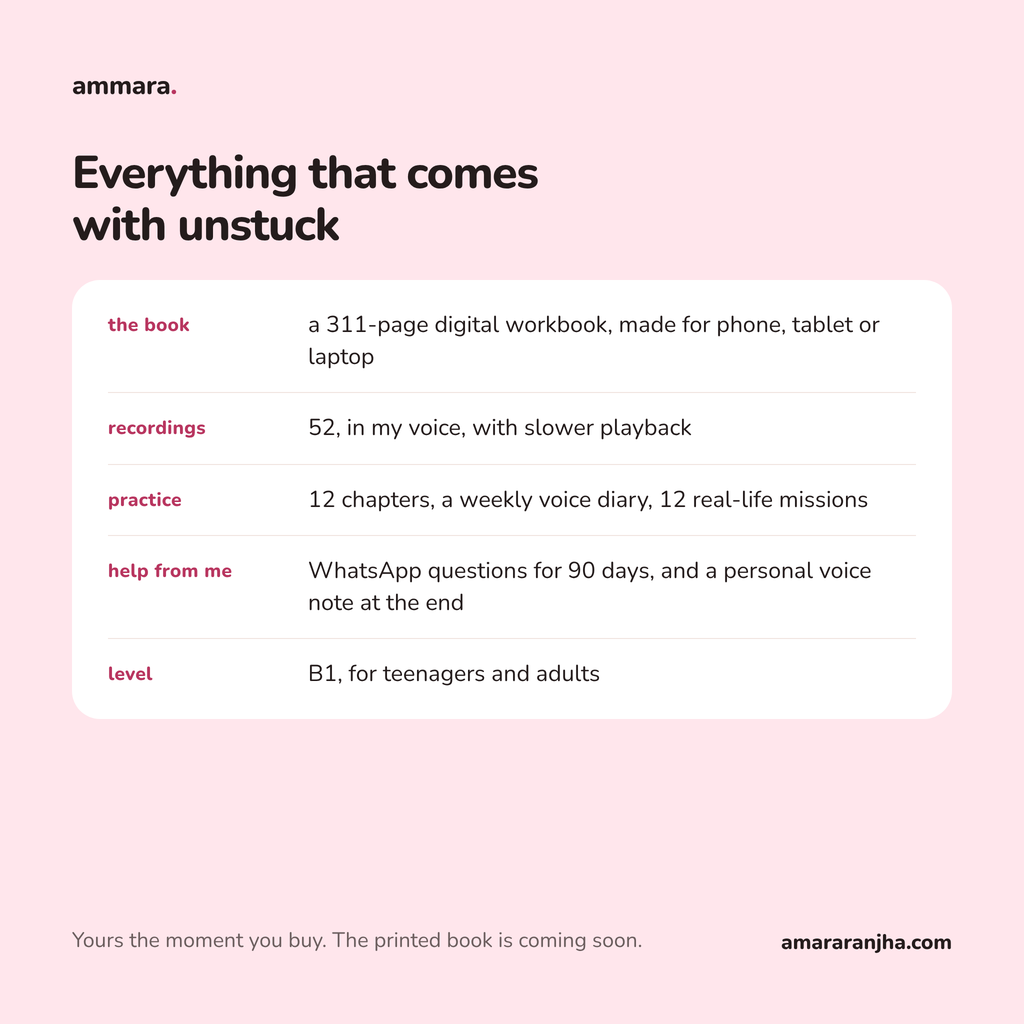 unstuck by Ammara, a calm speaking workbook for level B1, image 6 of 6