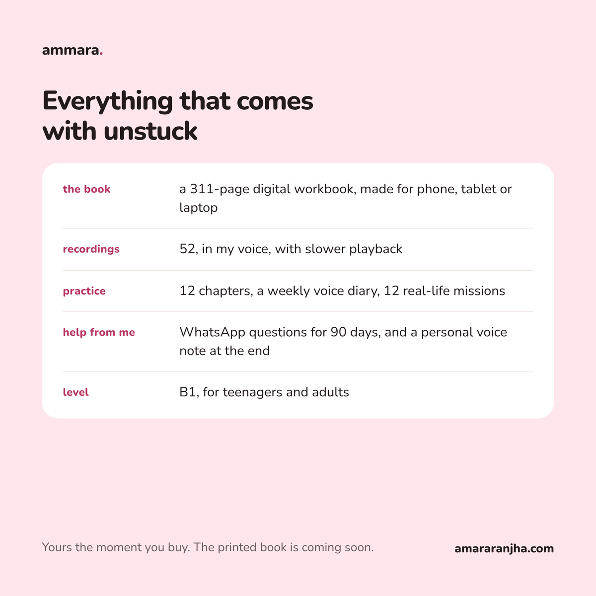 unstuck by Ammara, a calm speaking workbook for level B1, image 6 of 6